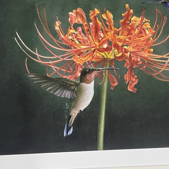 Hummingbirds‎ Delight Giclee Matted Art Print Signed Kathleen Kirch 7/150 Beauty - Picture 7 of 9